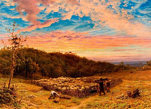 The Sheepfold, Morning in Autumn, , James Thomas Linnell