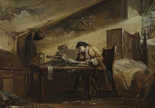 Thomas Chatterton (1752–1770), in His Garret, , John Joseph Barker