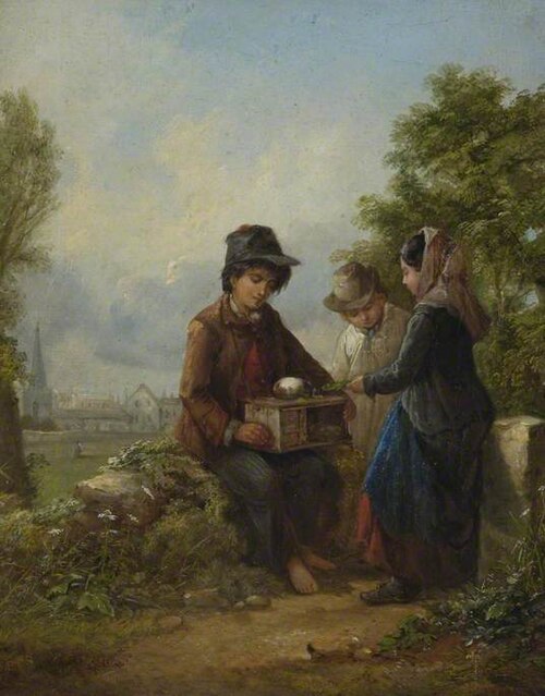 Boy with a Guinea Pig, 1864, John Joseph Barker