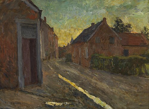 Rue de village après un orage, 1895, Evert Larock