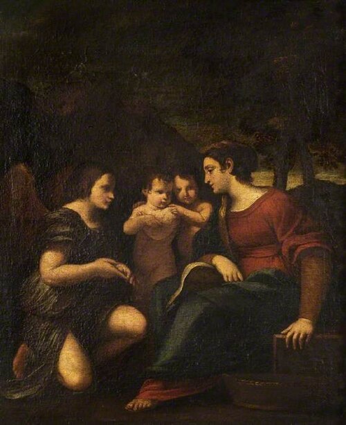 The Virgin with an Angel, the child Christ and St John the Baptist, , Luigi Amidano