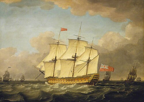 The 'Victory' Leaving the Channel in 1793, 1795, Monamy Swaine