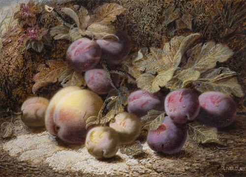 Still Life With Peach And Plums, 1916, Oliver Clare