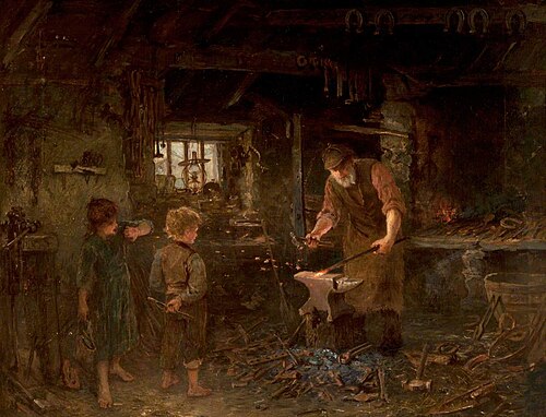 The Blacksmith's Shop, 1870, Otto Theodor Leyde