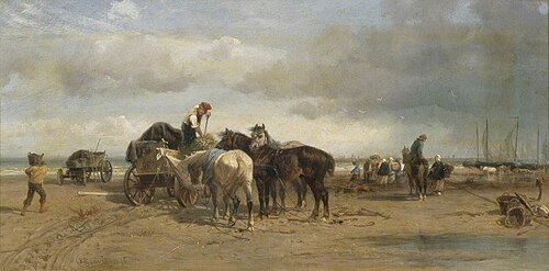 The Shore at Scheveningen, The Netherlands, 1875, Richard Beavis