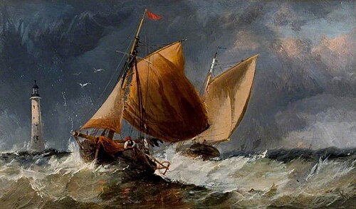 Fishing Craft off the Eddystone Lighthouse, , Richard Beavis