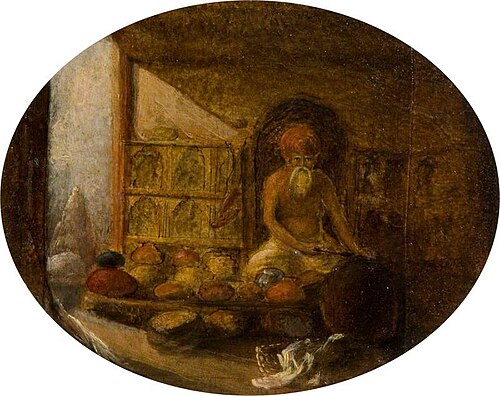 Vendor of Rice and Other Grains in the Bazaar, Baroda, Guzerat, 1804, Robert Melville Grindlay