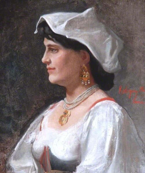 Head of an Italian Woman, 1866, Rodríguez Barcaza