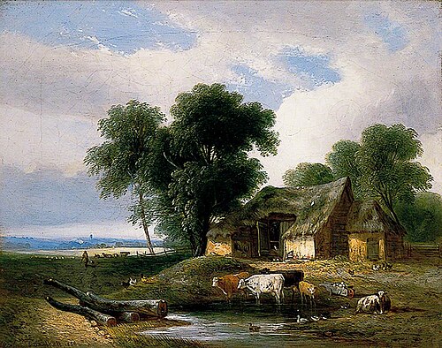 River Scene near Cambridge, 1858, Samuel David Colkett