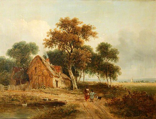 Farmhouse with Pond, , Samuel David Colkett