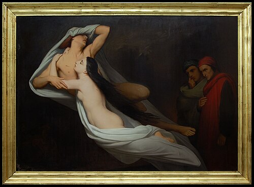 Francesca da Rimini en Paolo Malatesta, 1868, Stanislas Stattler