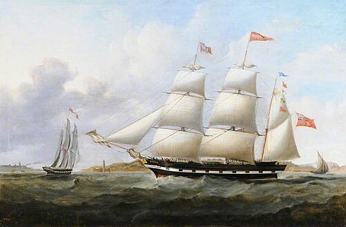 The Barque 'Vitula' in Liverpool Bay, 1840, Thomas Dove