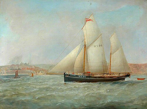 The Brig 'Hilda' WY64 off Whitby, 1883, Thomas Dove