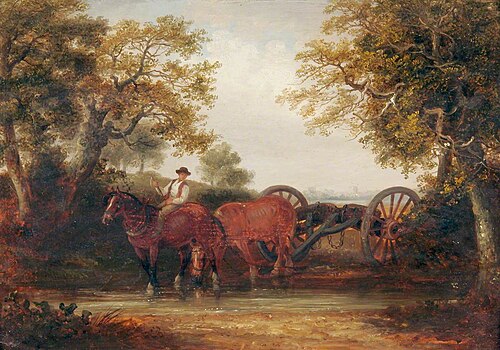 Crossing the Brook, Scene near Ipswich, Suffolk, , Thomas Smythe