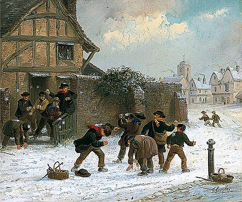 Children Snowballing, , Thomas Smythe