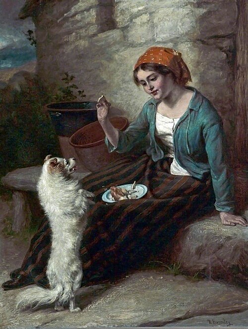 Life Study, Girl and Dog, , William Bromley