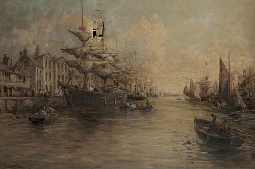 Ship and Boats, 1893, William Edward Webb