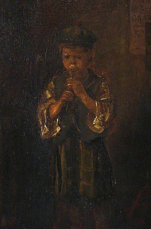 Tom Playing a Penny Whistle, 1871, William Geddes