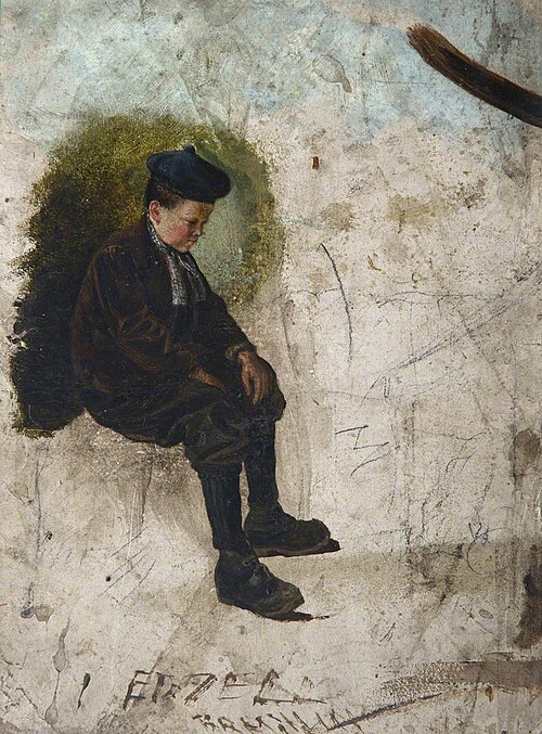 Study of a Seated Boy, 1876, William Geddes