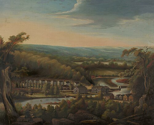 The Eli Whitney Gun Factory, verso: Blacksmith Shoeing Horse, 1827, William Giles Munson