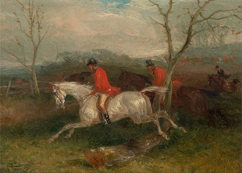 Foxhunting: Coming to a Fence (Full Cry), 1863, William Joseph Shayer
