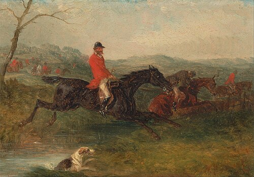 Foxhunting: Clearing a Brook, 1863, William Joseph Shayer