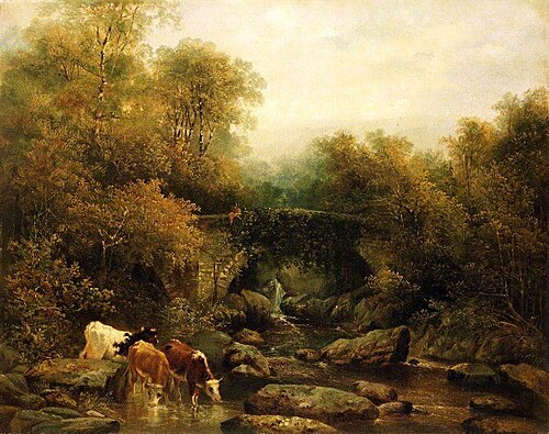 Fingle Bridge, Devon, 1863, William Widgery