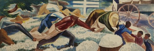 (Cotton Pickers, study for mural), 1935, Carson Davenport