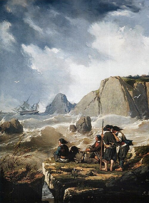 Naufrage sur la côte bretonne, , Pierre-Émile Berthélemy