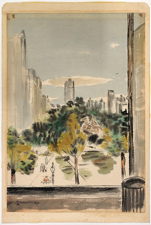 Central Park Plaza, 1940, Fugi Nakamizo