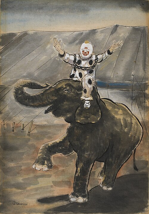 Clown Elephants, 1940, Fugi Nakamizo
