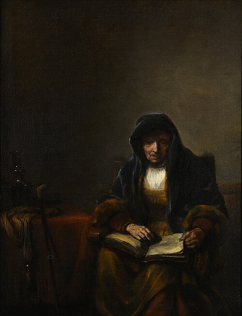 Old Woman with a Book, 1650, Abraham van Dijck