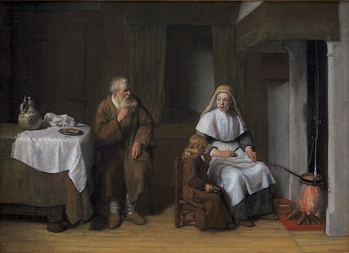 The Prophet Elijah with the Widow of Zarephath and her Son, 1661, Abraham van Dijck