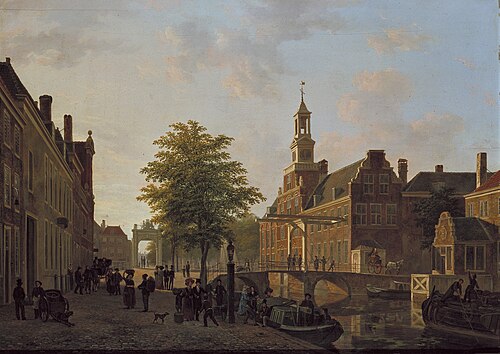 View on the Old Women's and Children's Home at the Zieken (The Hague)., 1830, Bartholomeus Johannes van Hove