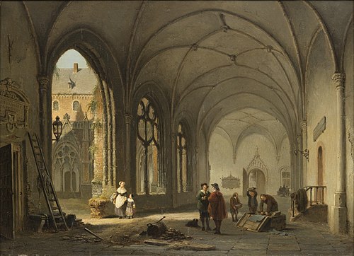 De kloostergang van de Dom te Utrecht, 1868, Bartholomeus Johannes van Hove
