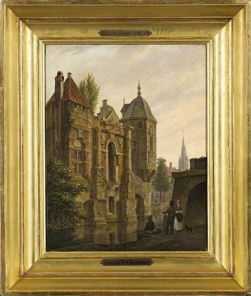 Renaissance slot, omgeven door gracht, 1824, Bartholomeus Johannes van Hove