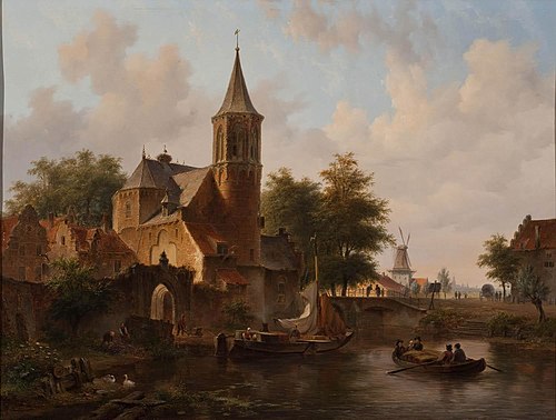 Stadsgezicht mogelijk Den Haag, 1845, Bartholomeus Johannes van Hove