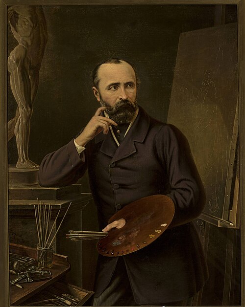 Posthumous portrait of Joseph Simmler, 1871, Franciszek Mielnicki