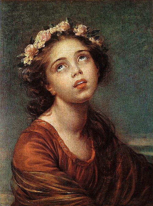 Portrait de Julie Lebrun portant une couronne de roses, 1792, Élisabeth Vigée Le Brun