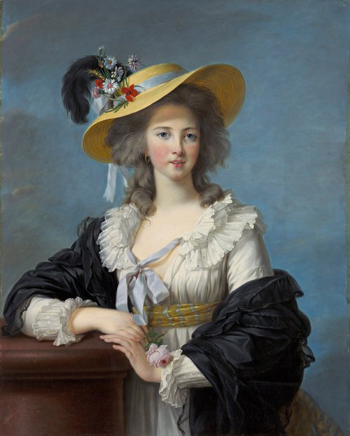 La duchesse de Polignac coiffée d'un chapeau de paille, 1782, Élisabeth Vigée Le Brun