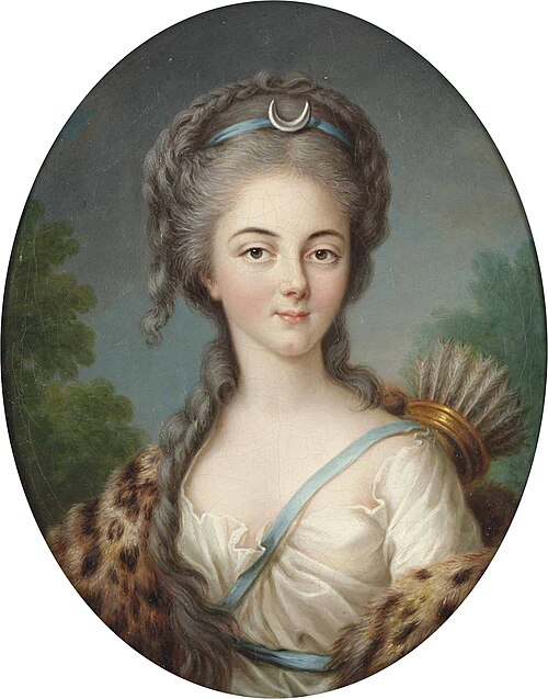 Portrait of Anne Charlotte of Lorraine, Mademoiselle de Brionne, as Diana, 1775, Élisabeth Vigée Le Brun
