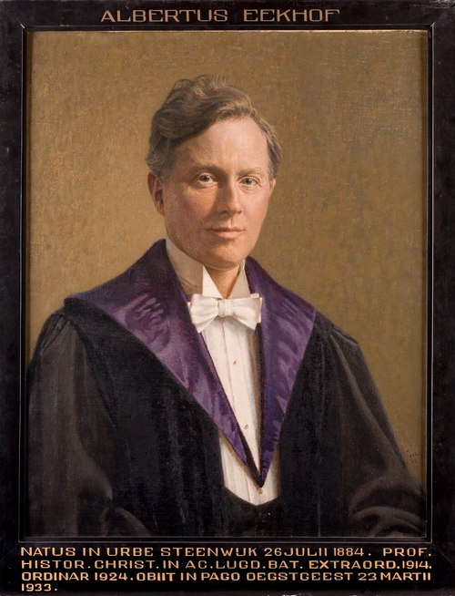 Portret van Albert Eekhof, hoogleraar Godgeleerdheid te Leiden, 1933, Reinier Sybrand Bakels