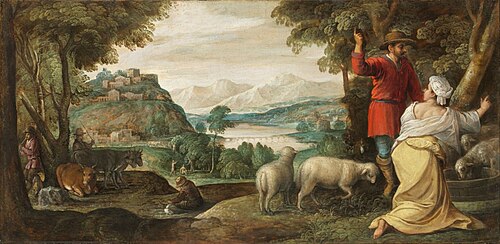 Jacob meeting Rachel at the Well, 1578, Paolo Fiammingo