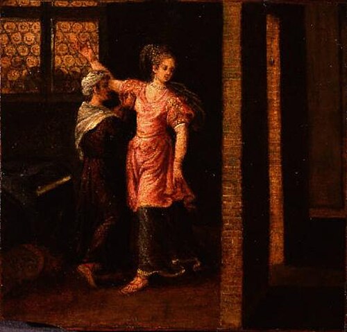 Judith dressing up before presenting herself to Holofernes, 1585, Paolo Fiammingo