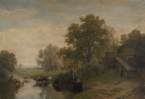 Landscape in Limburg, 1886, Frans Keelhoff