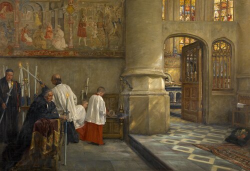 Before Blessing at the Church of Hoogstraten, 1910, Charles Boom