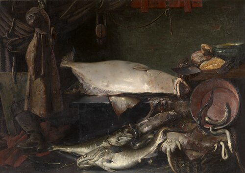 Still Life with Fish, 1888, Edouard Chappel