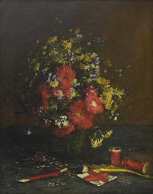 Flowers - Still Life, 1874, Hippolyte Pierre Delanoy