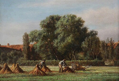 Farmers at work on the field, 1877, Louis Derickx