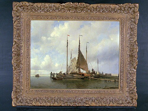 Botters aan de steiger, 1865, Willem Antonie van Deventer